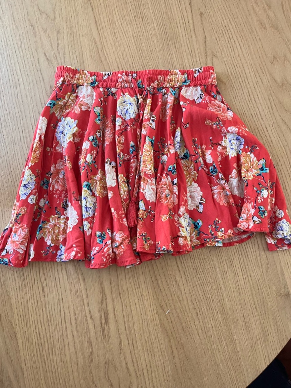 O'Neill Red Floral Skater Skirt